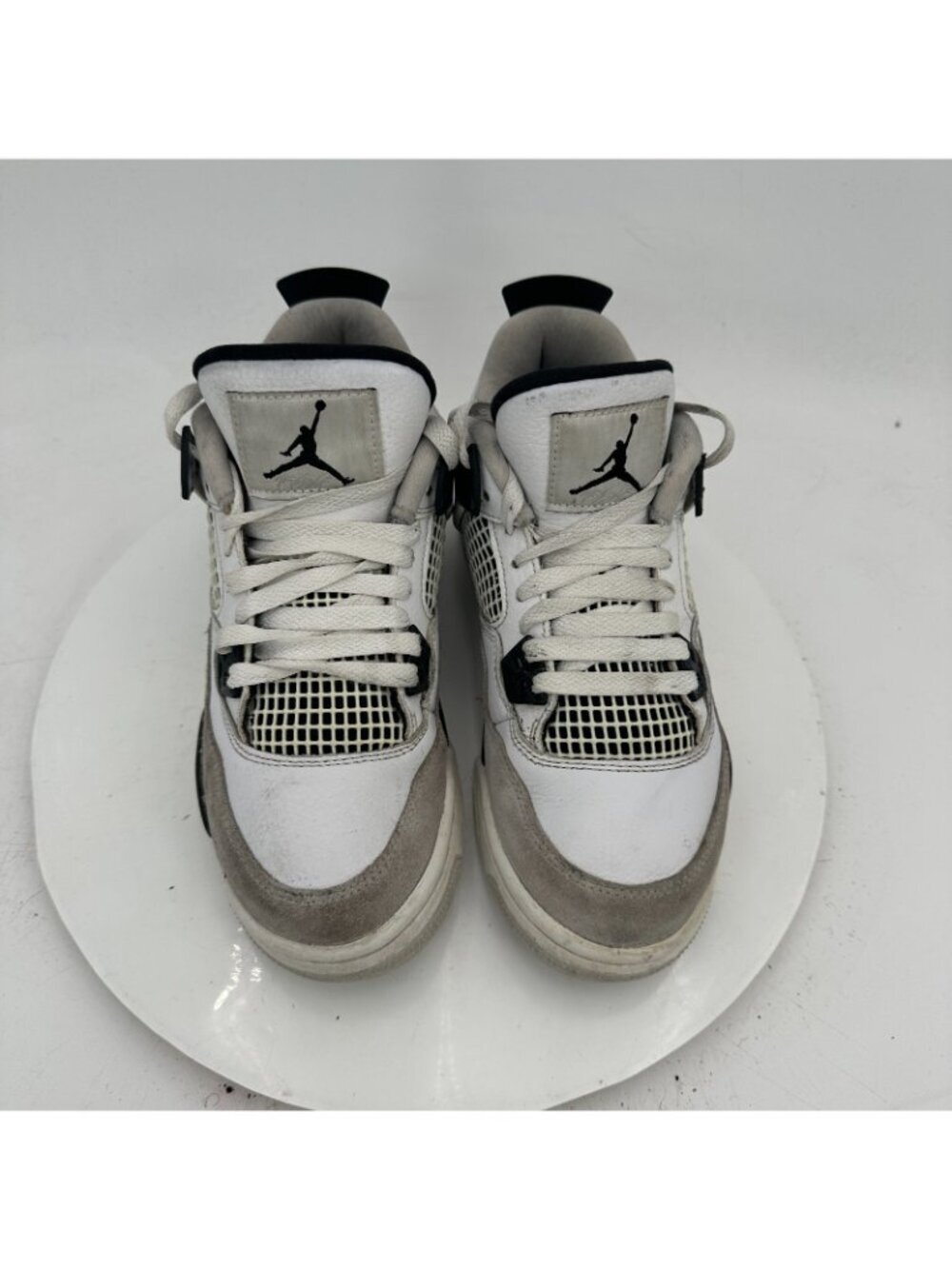 Nike Air Jordan 4 Retro Youth Size 5Y Women 6.5 408452-111 Military Black Shoes - Picture 3 of 10